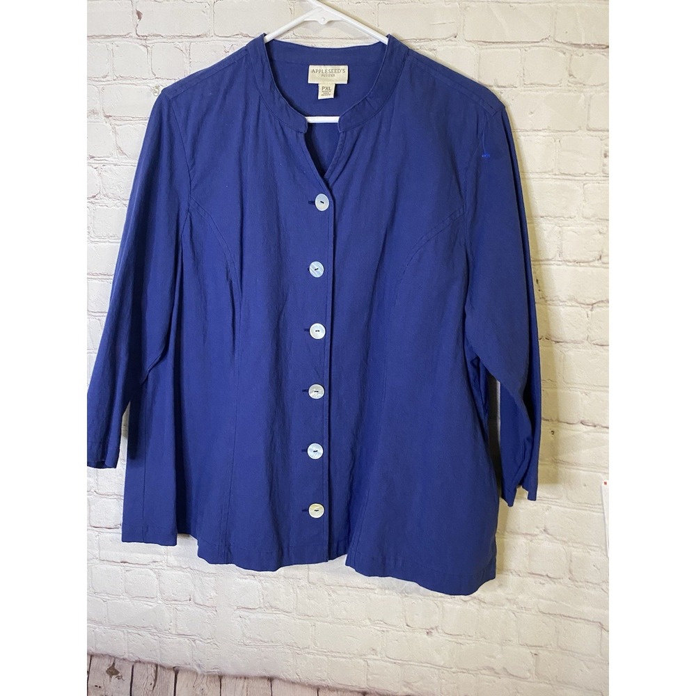 Blue‎ Button Top Vintage Womens XSize Small Made In USA
